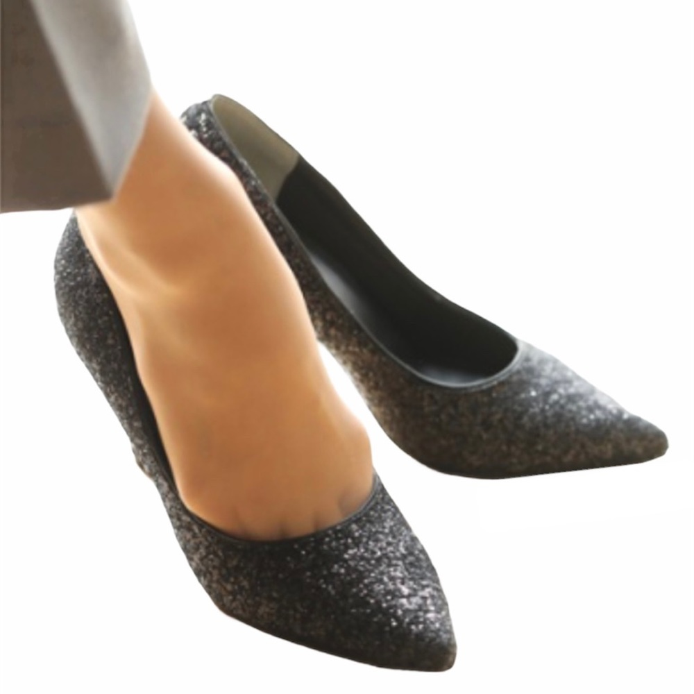 CALL IT SPRING Heels Pointed Toe Pump Black Sparkle NEW - Picture 4 of 15